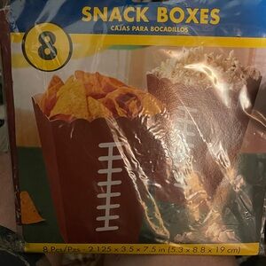 Amscan Large Football Party Supply Snack 7.5" Popcorn Box, Brown, 8 CT.